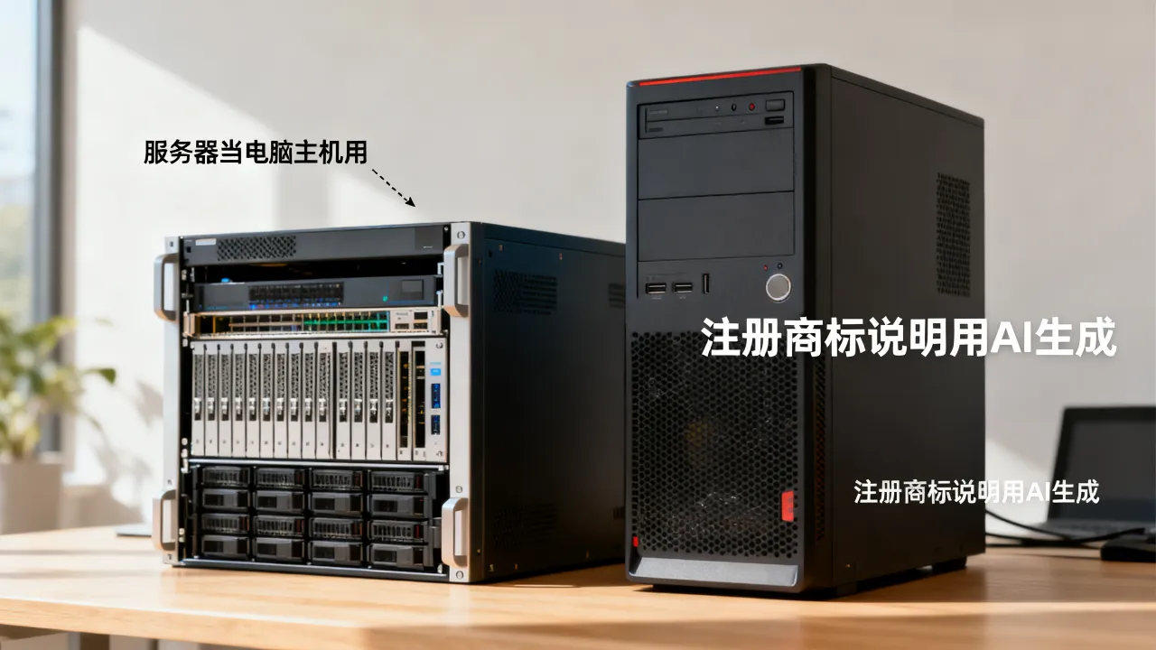 服务器当电脑主机用可以吗，注册商标说明用AI生成的有效吗？