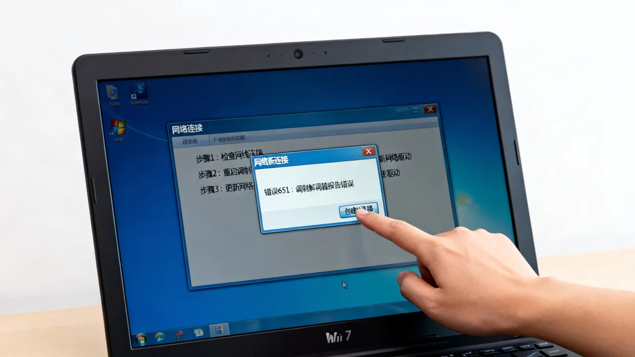 win7怎么重新创建宽带连接服务器，错误代码651如何解决？