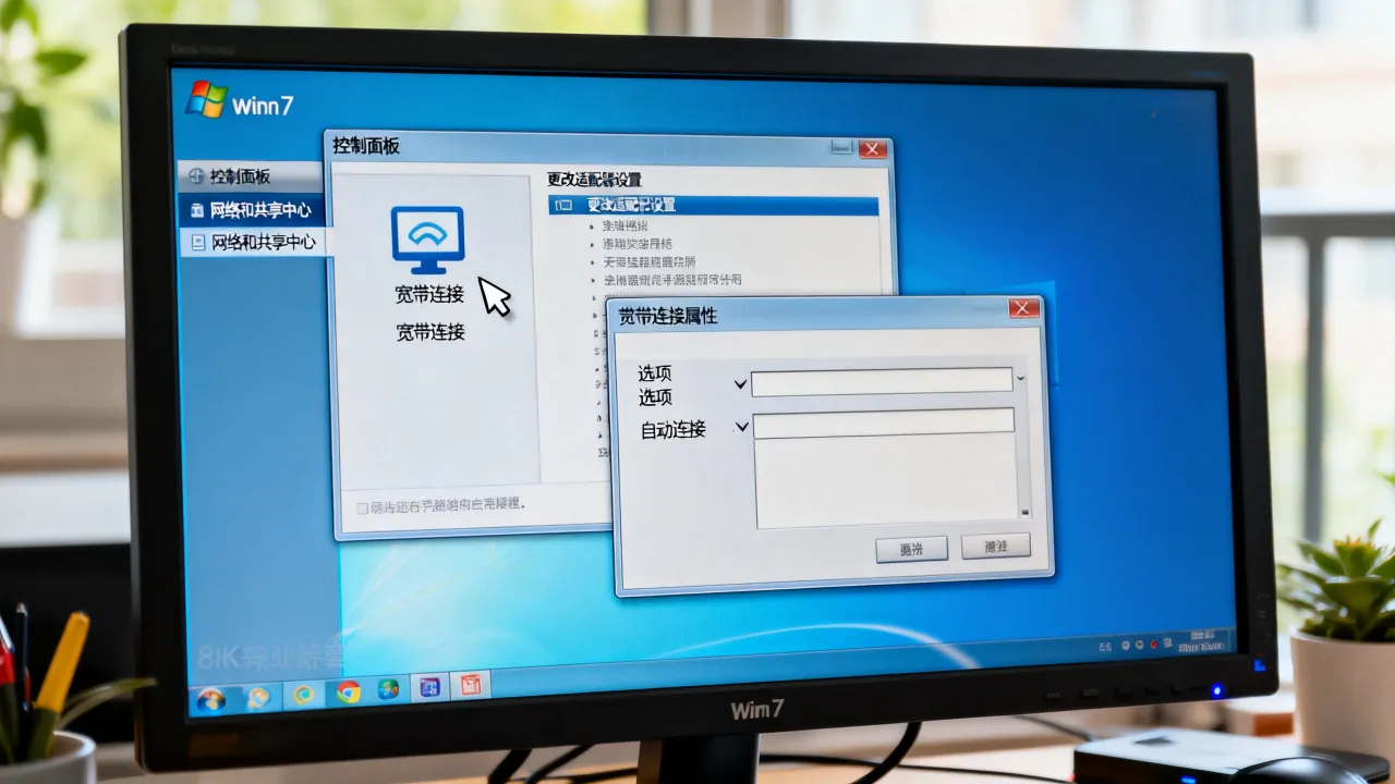 win7怎么打开自动连接宽带连接服务器，win7开机自动宽带连接怎么设置？