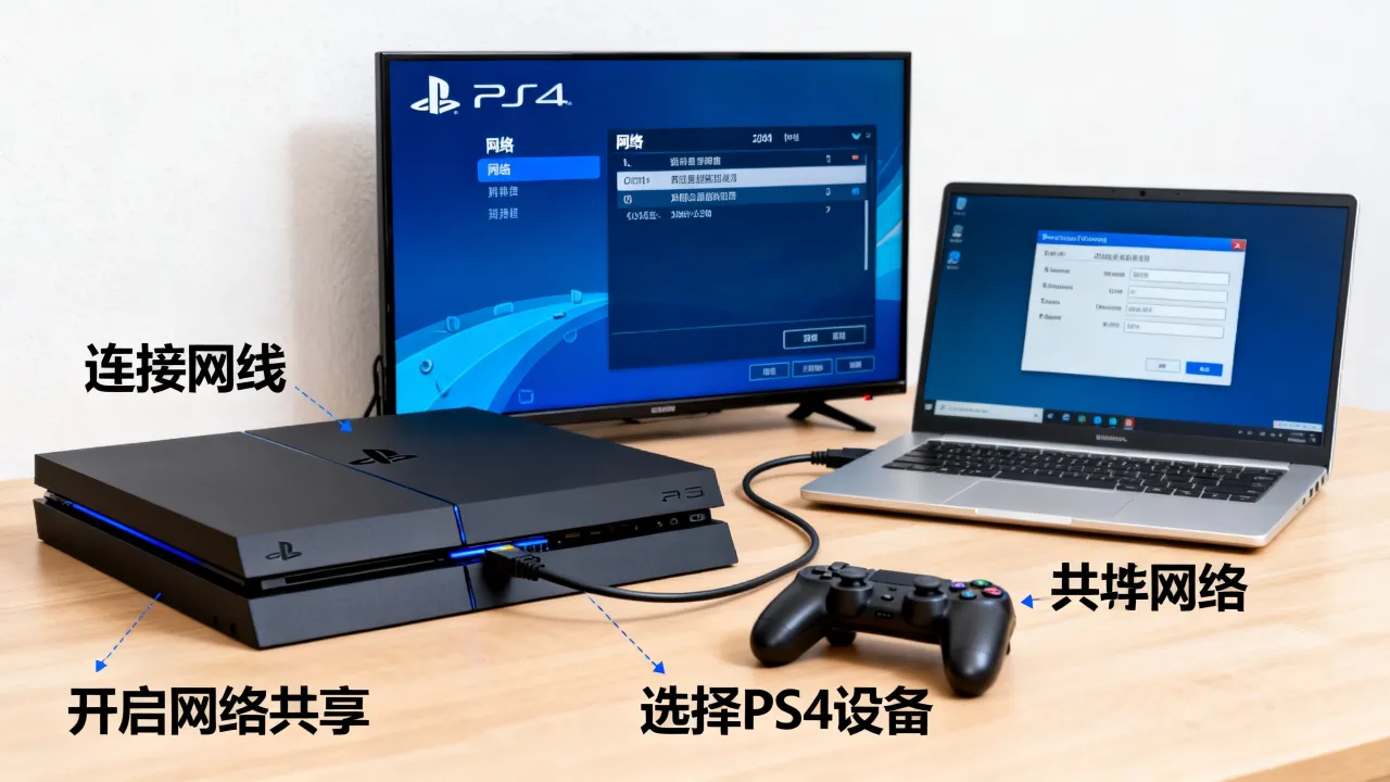 PS4宽带怎么连接电脑连接服务器？如何设置网络共享？