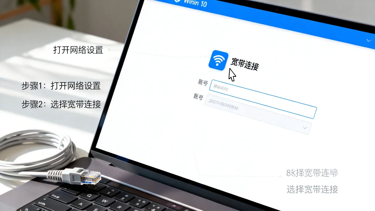 Win10怎么直接连宽带连接服务器，宽带连接服务器设置方法？