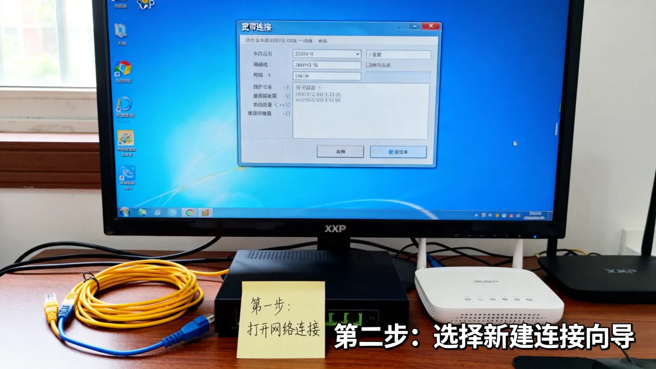xp系统怎么创建新的宽带连接服务器，xp系统宽带连接服务器设置步骤