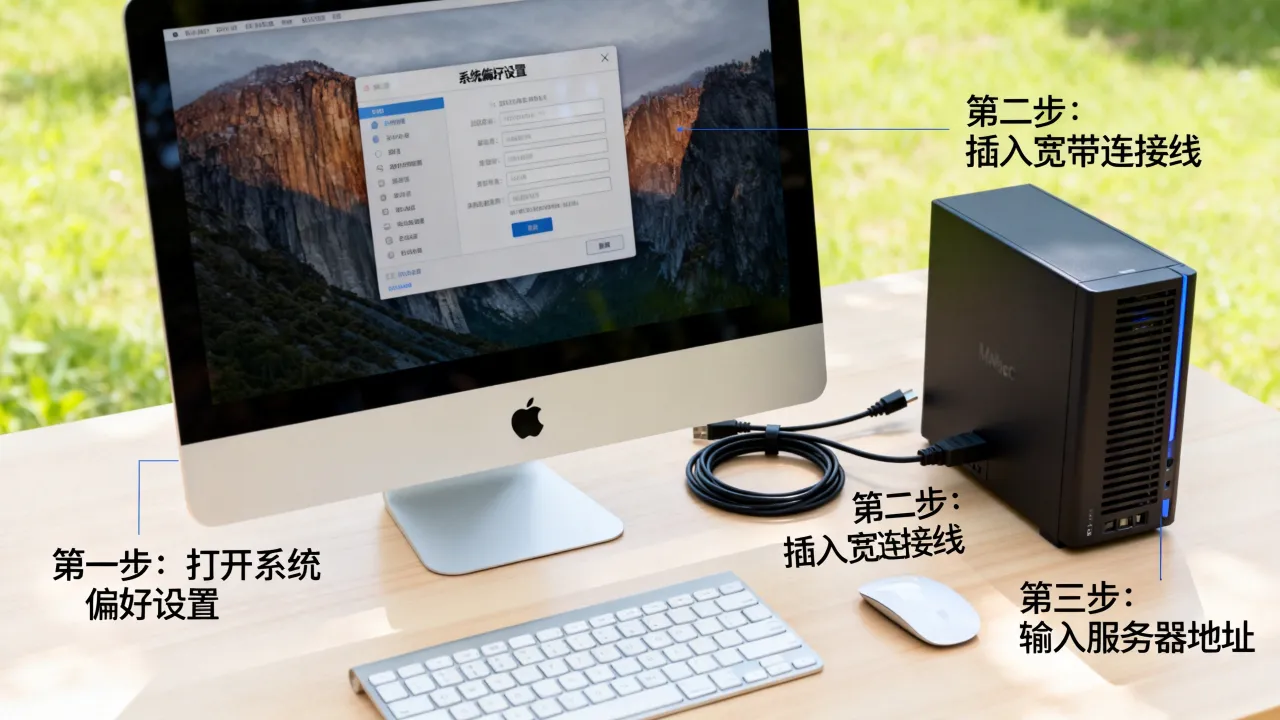 用mac系统怎么连宽带连接服务器，苹果电脑宽带连接服务器设置步骤？