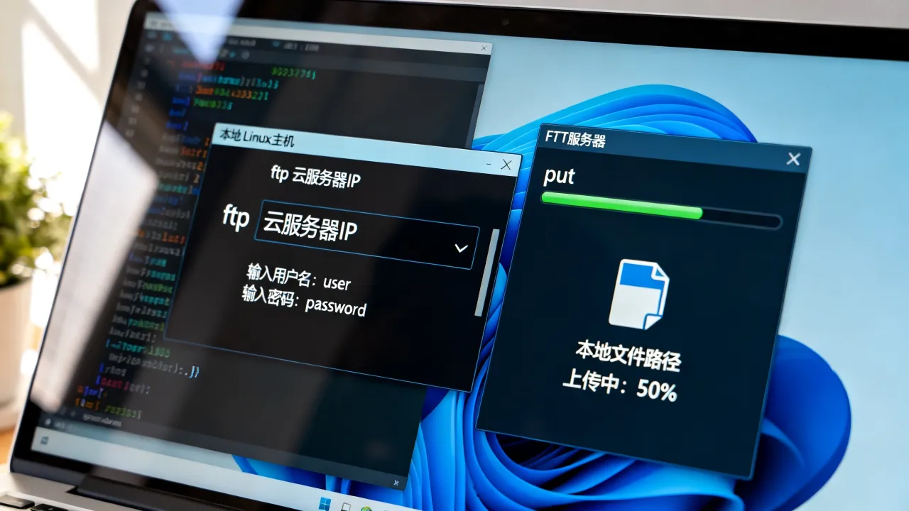 FTP服务器上传文件命令是什么？本地Linux主机如何用FTP上传到云服务器