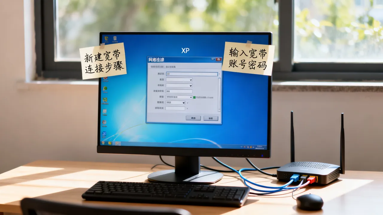 xp系统怎么创建新宽带连接服务器，怎么设置宽带连接才能正常上网