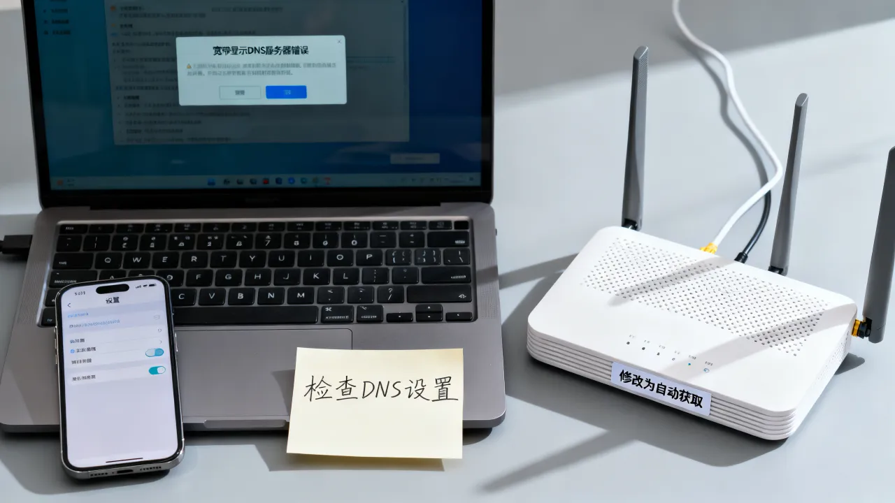 宽带显示DNS服务器错误怎么办，DNS设置修复教程