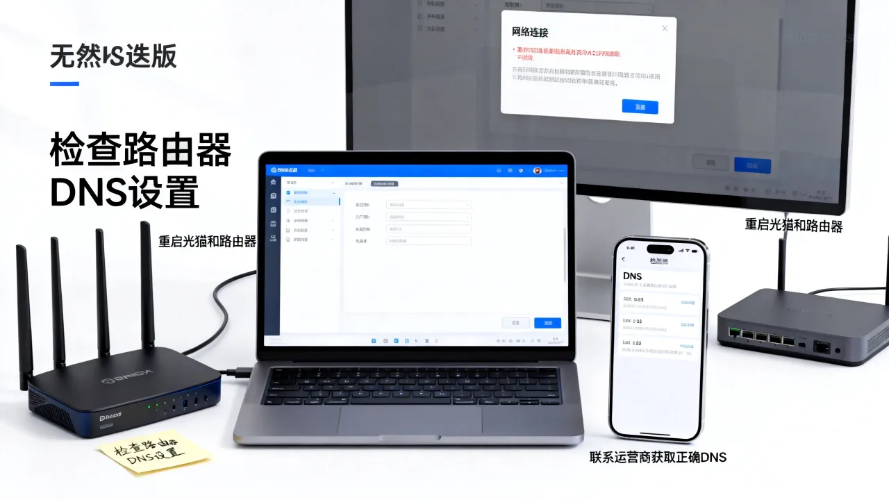 宽带dns无法连接服务器怎么办，路由器dns设置错误如何修复