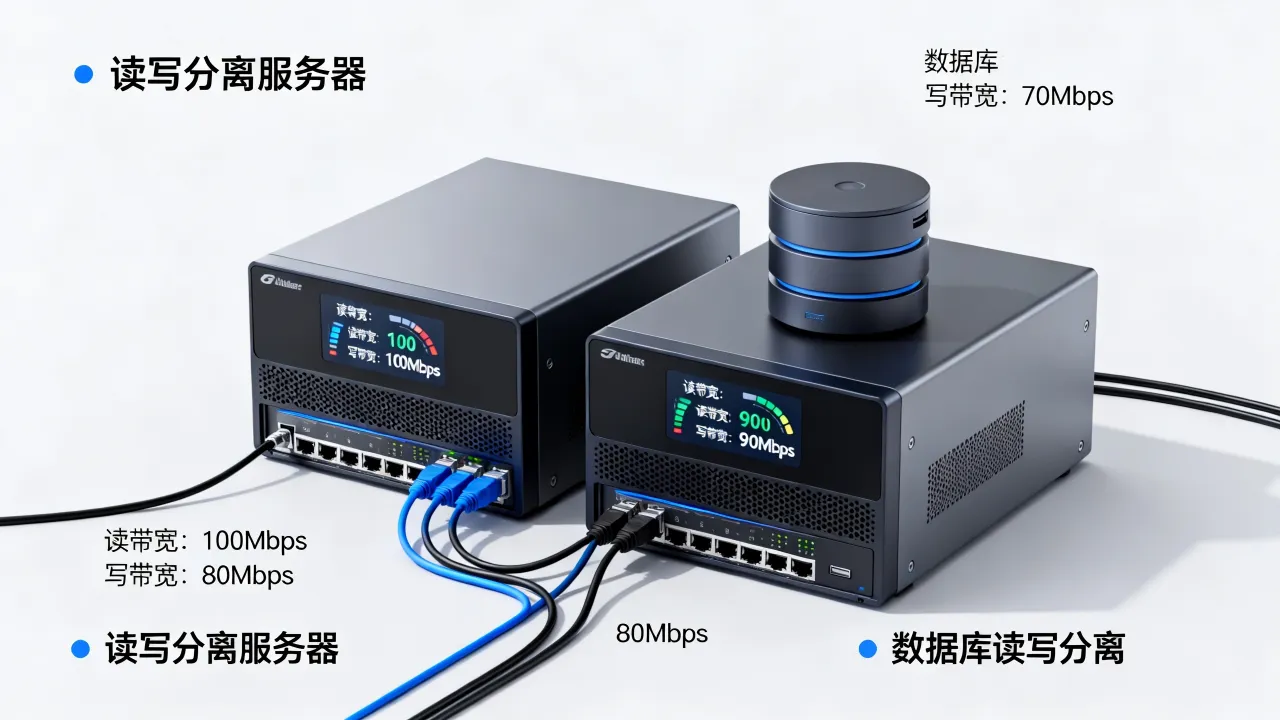 读写分离服务器带宽分别配置多少？数据库读写分离带宽设置多少合适？