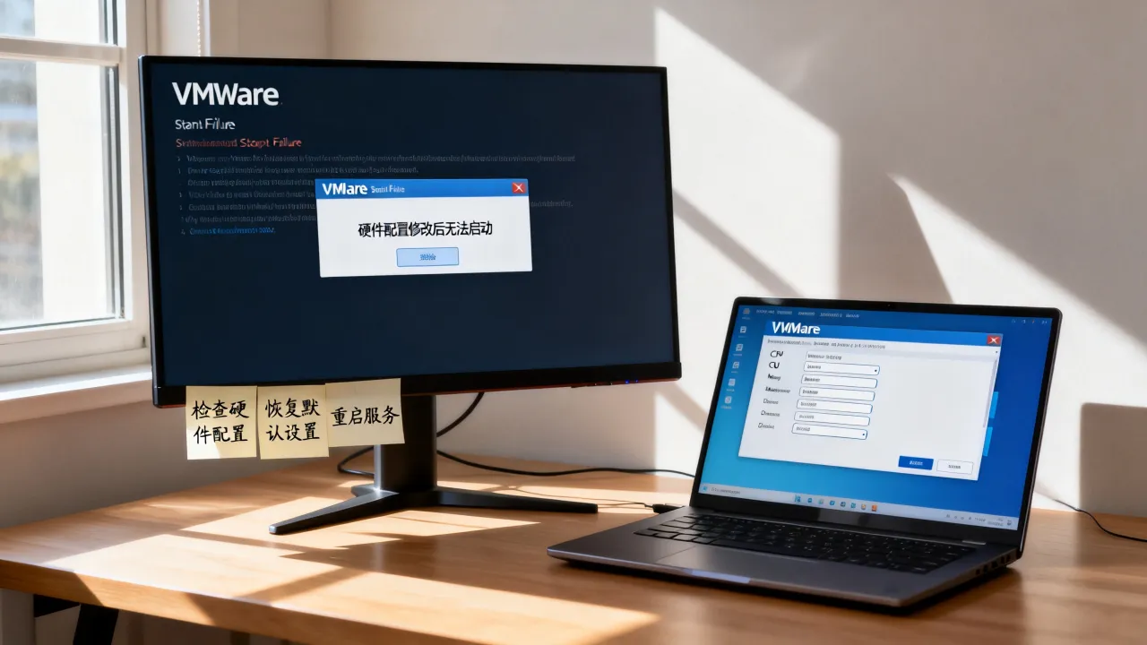 虚拟机硬件修改后无法启动怎么办？VMware启动失败解决方法