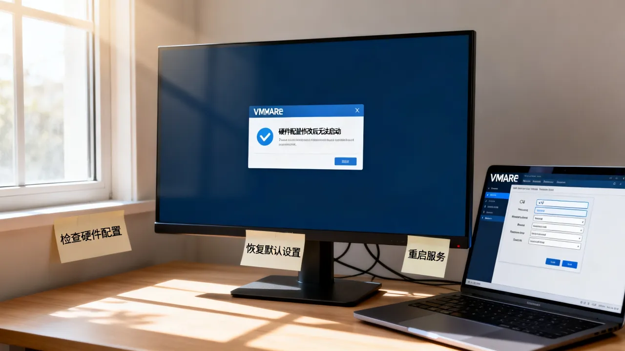 虚拟机硬件修改后无法启动怎么办？VMware启动失败解决方法
