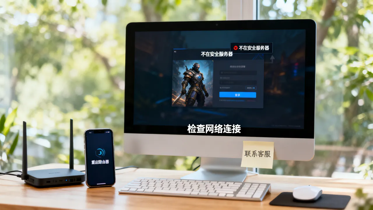5e进不去游戏显示不在安全服务器怎么回事，如何解决？