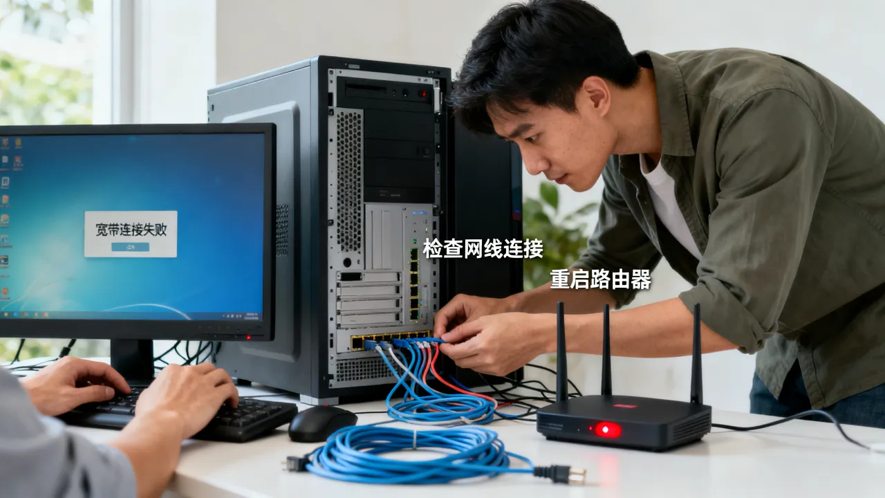 电脑服务器宽带连不上怎么办，宽带连接失败是什么原因