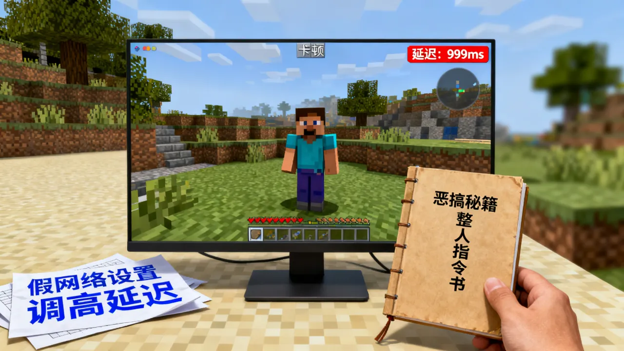 我的世界服务器网速太差怎么恶搞？，MC服务器延迟高整人秘籍