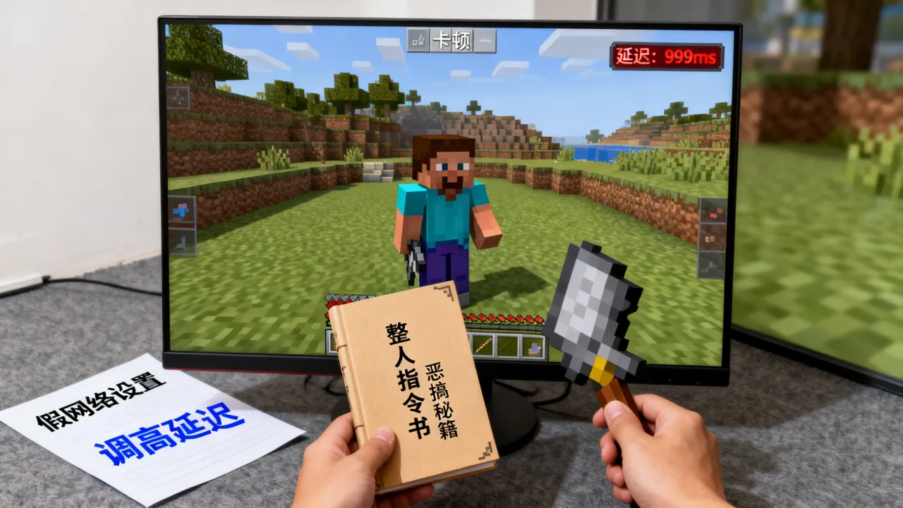 我的世界服务器网速太差怎么恶搞？，MC服务器延迟高整人秘籍