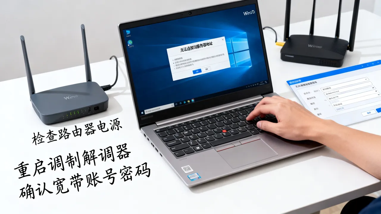 win10宽带连接无法连接服务器地址怎么办，连不上是什么原因