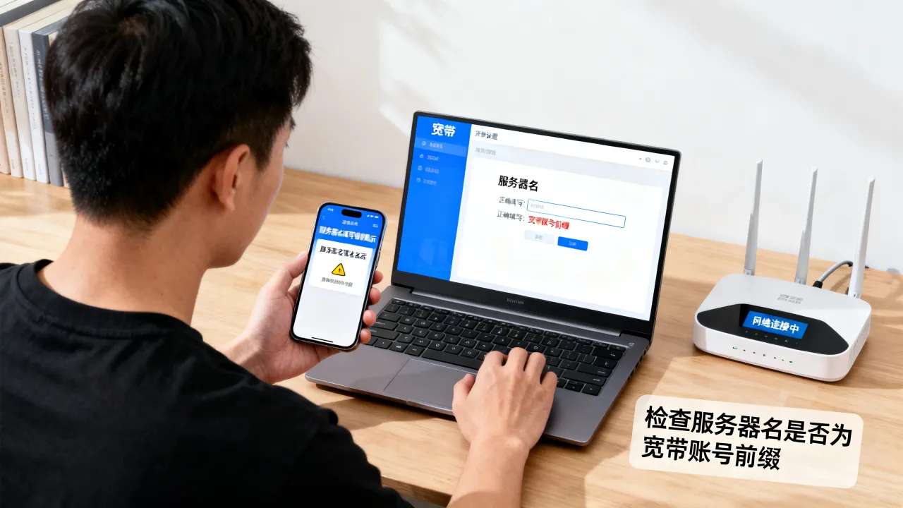 宽带服务器名怎么填，宽带服务器名填错了怎么办