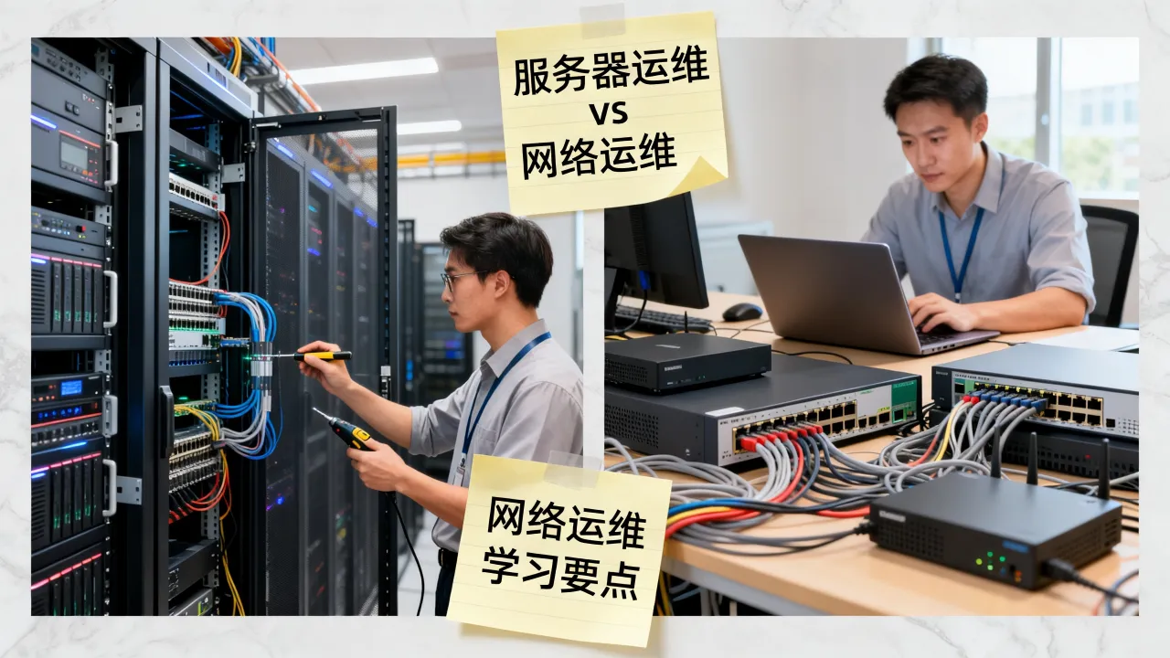 服务器运维和网络运维有什么区别？，网络运维需要学什么