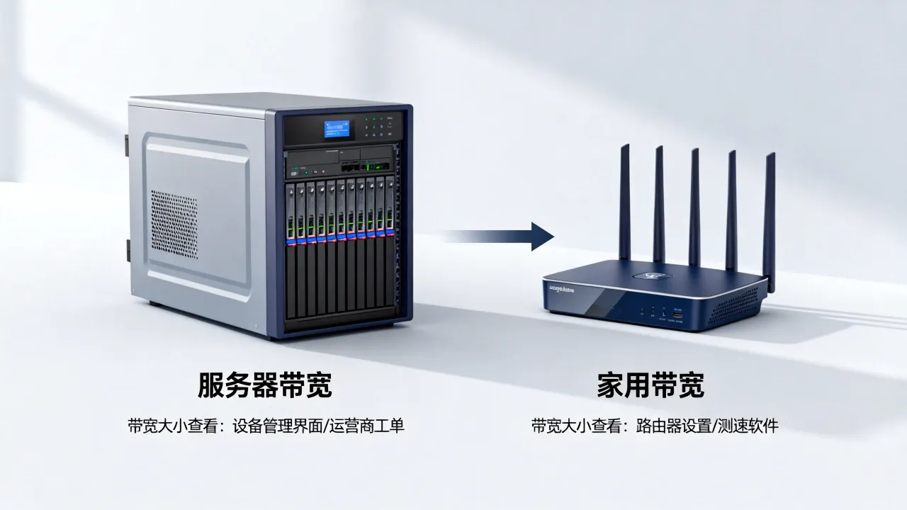 服务器带宽和家用宽带有什么区别？哪个更快，如何选择，带宽大小怎么看