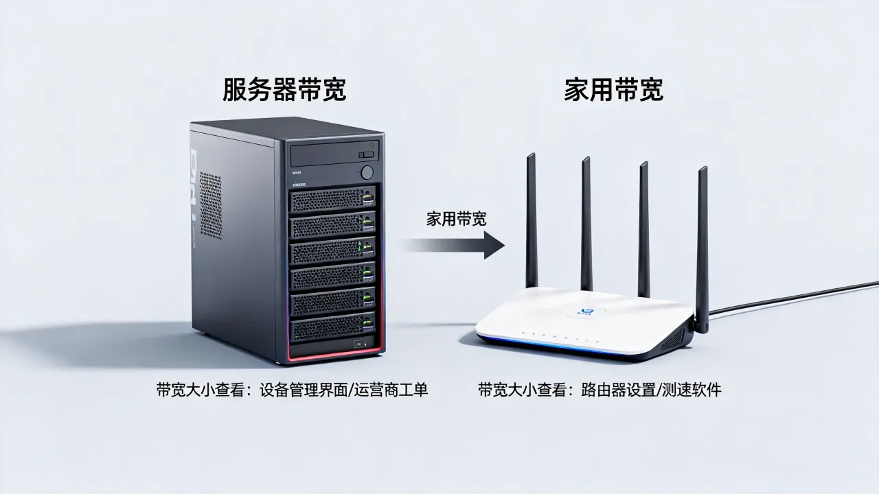 服务器带宽和家用宽带有什么区别？哪个更快，如何选择，带宽大小怎么看